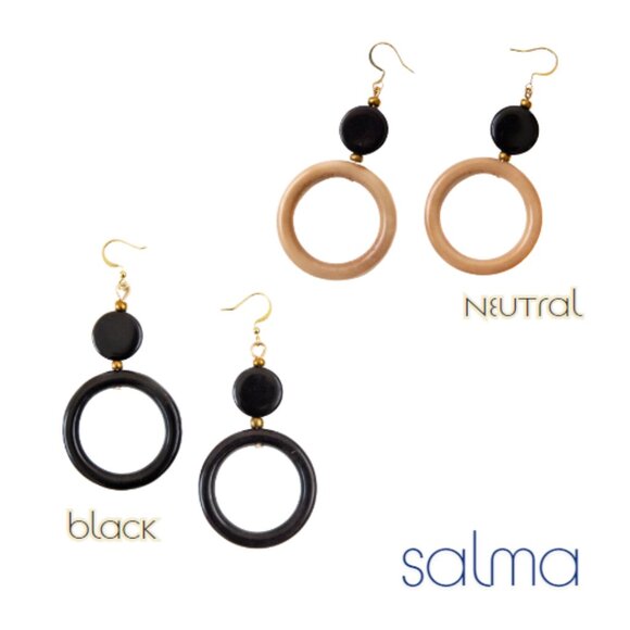 TAGUA Salma Sustainable Vegan Ivory Dangle Hoop Earrings - Picture 1 of 6